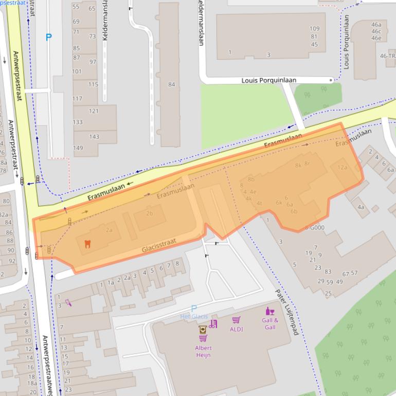 Kaart van postcodegebied 4615AB.
