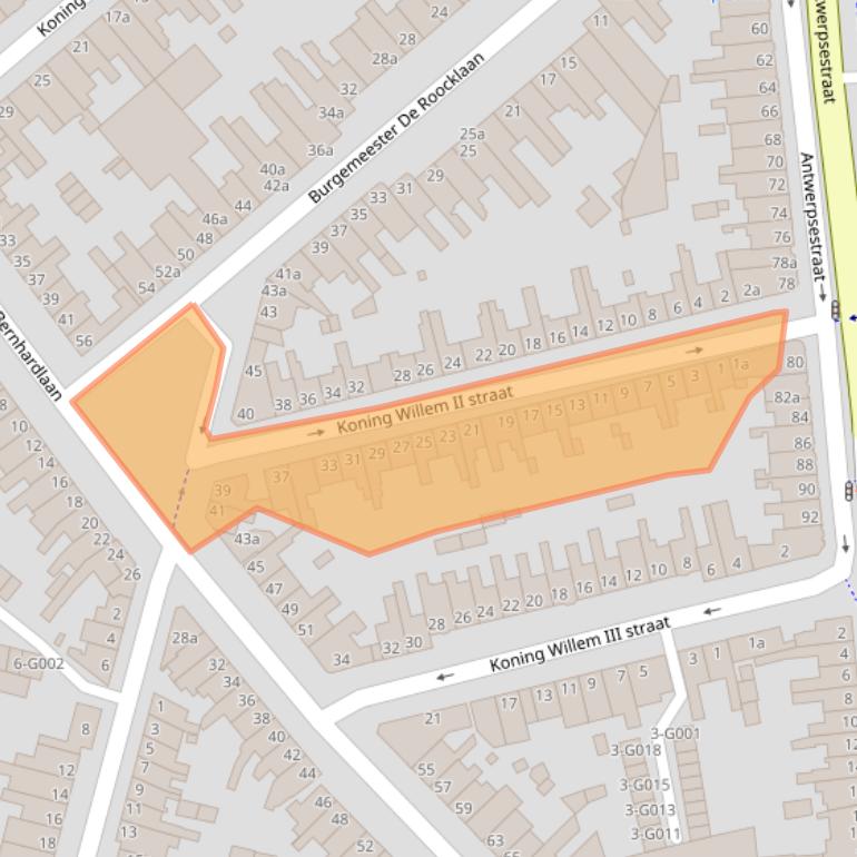 Kaart van postcodegebied 4615AG.