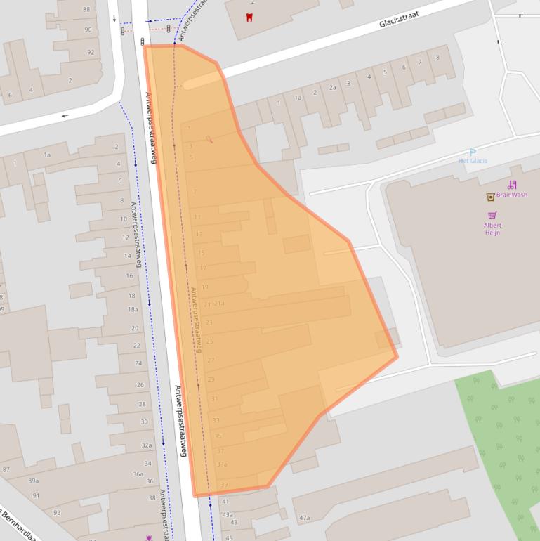 Kaart van postcodegebied 4615AK.