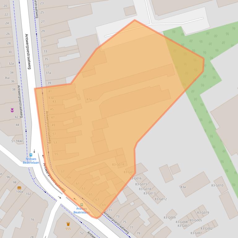 Kaart van postcodegebied 4615AL.