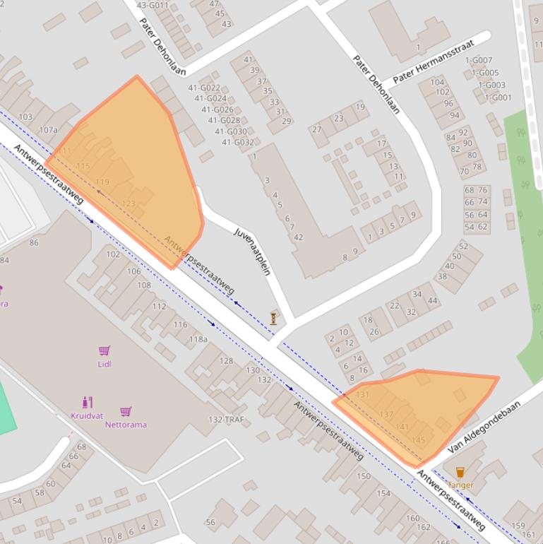 Kaart van postcodegebied 4615AN.