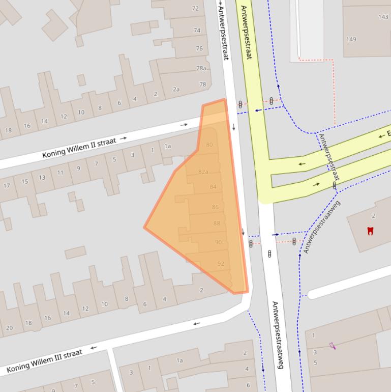 Kaart van postcodegebied 4615AR.