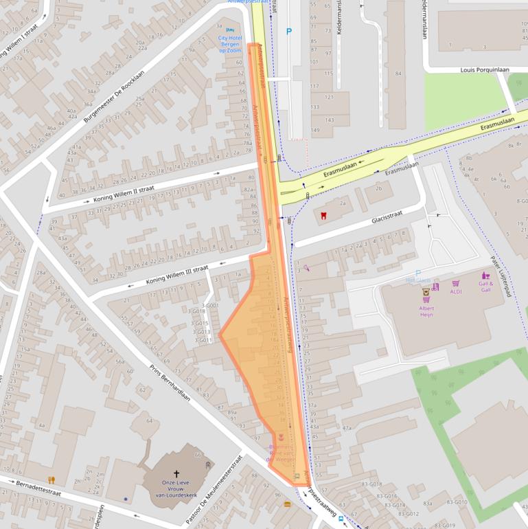 Kaart van postcodegebied 4615AS.