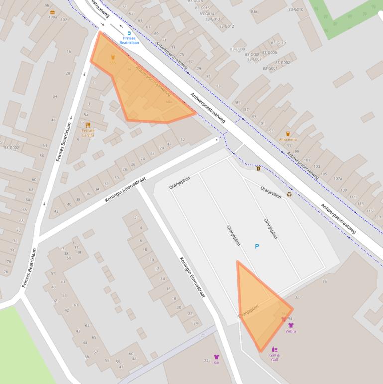 Kaart van postcodegebied 4615AT.