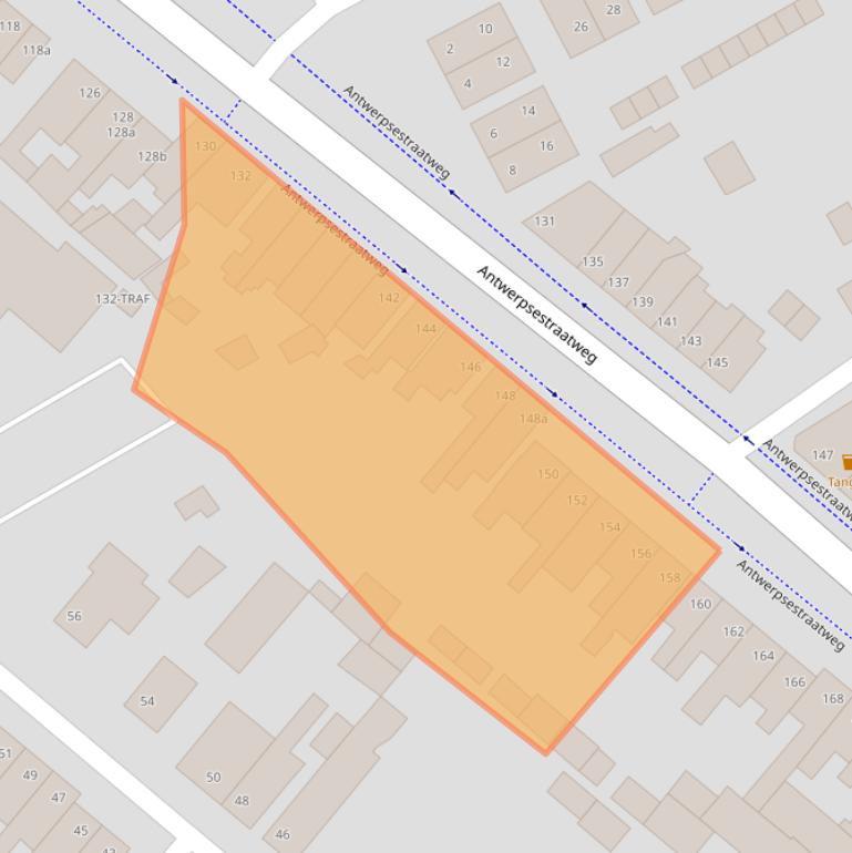 Kaart van postcodegebied 4615AW.