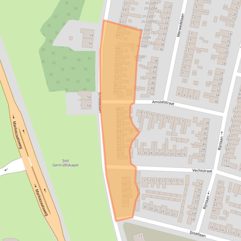 Kaart van postcodegebied 4615BJ.