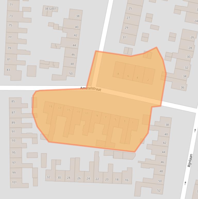 Kaart van postcodegebied 4615BX.