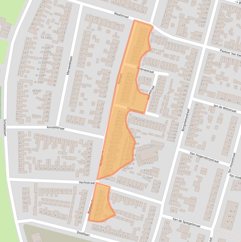 Kaart van postcodegebied 4615CA.