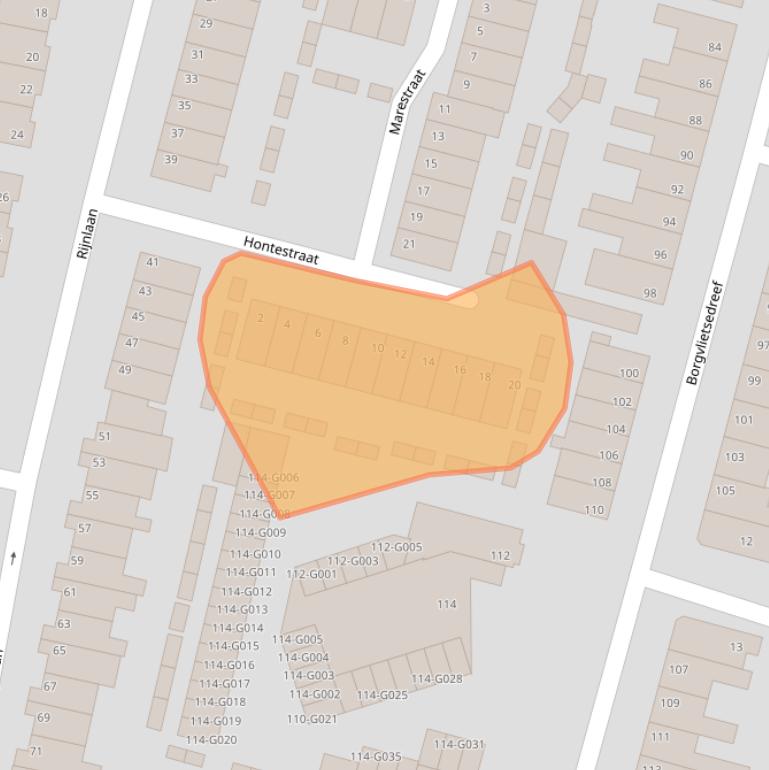Kaart van postcodegebied 4615CX.
