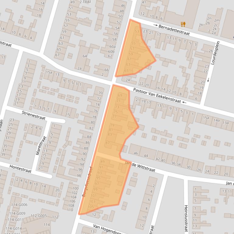 Kaart van postcodegebied 4615EB.