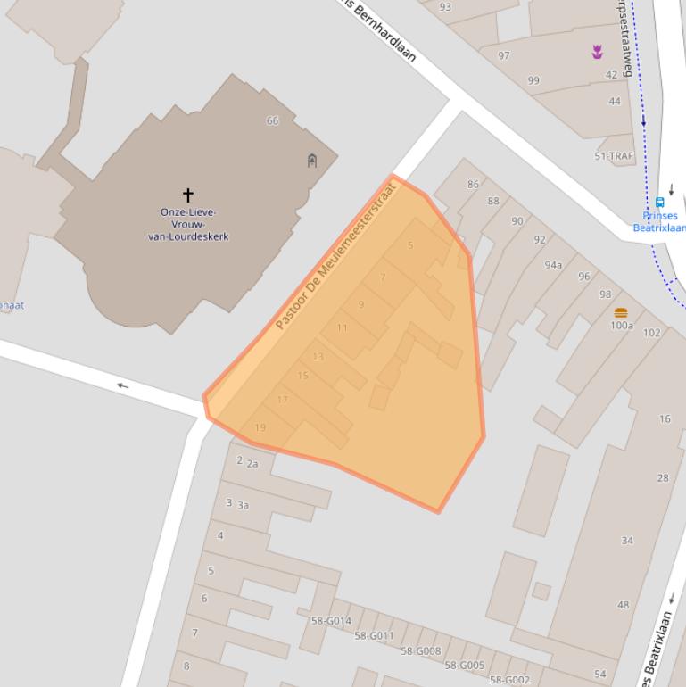 Kaart van postcodegebied 4615EW.