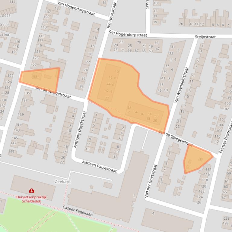 Kaart van postcodegebied 4615GJ.