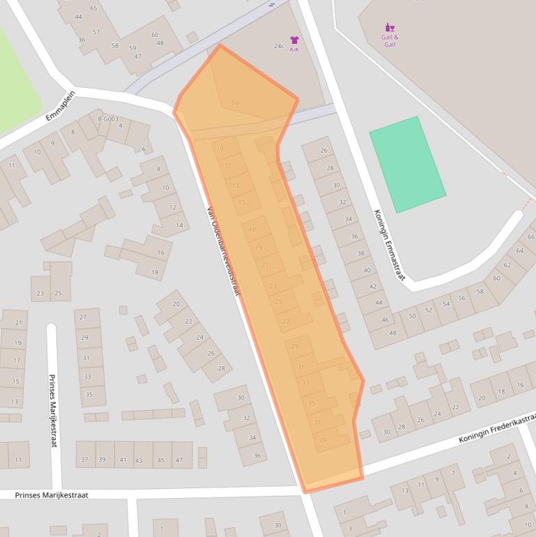 Kaart van postcodegebied 4615JV.