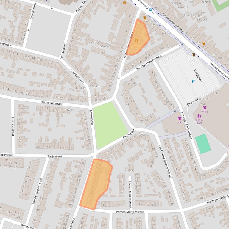 Kaart van postcodegebied 4615KC.