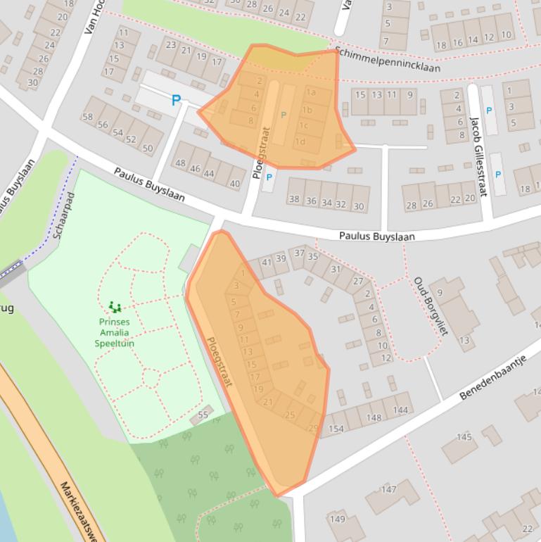 Kaart van postcodegebied 4615LB.