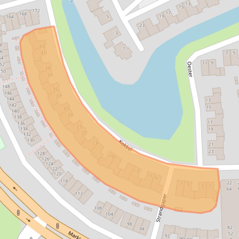 Kaart van postcodegebied 4616AA.