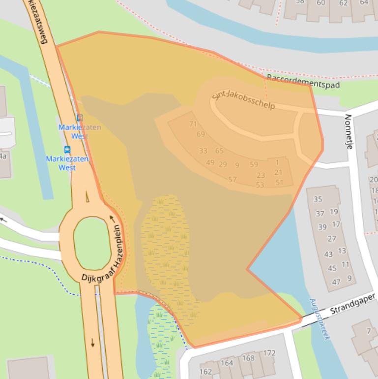 Kaart van postcodegebied 4616AE.