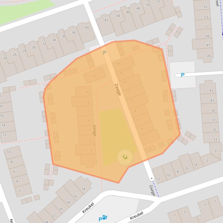 Kaart van postcodegebied 4616AG.