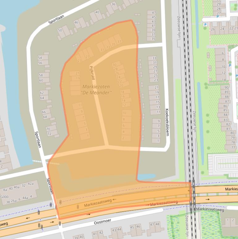 Kaart van postcodegebied 4616AW.