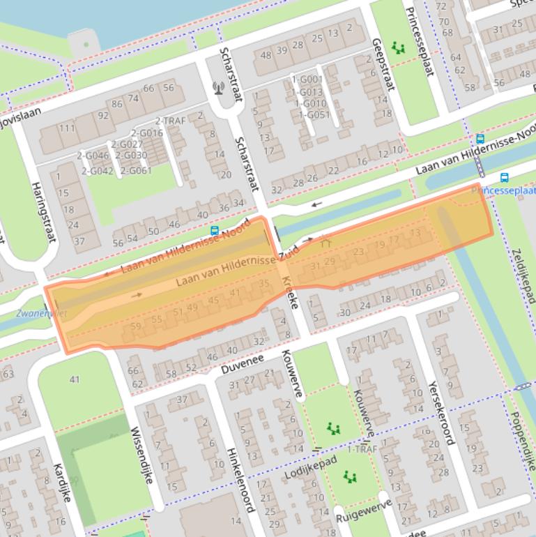 Kaart van postcodegebied 4617AA.