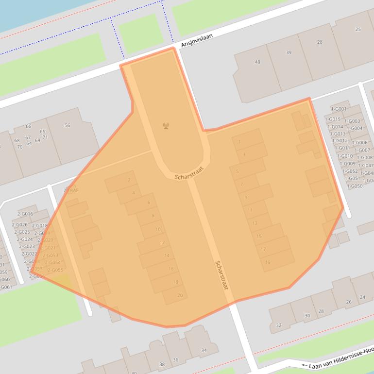 Kaart van postcodegebied 4617AL.