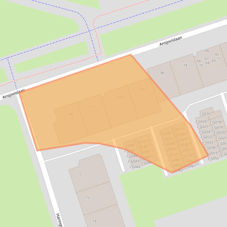 Kaart van postcodegebied 4617AS.