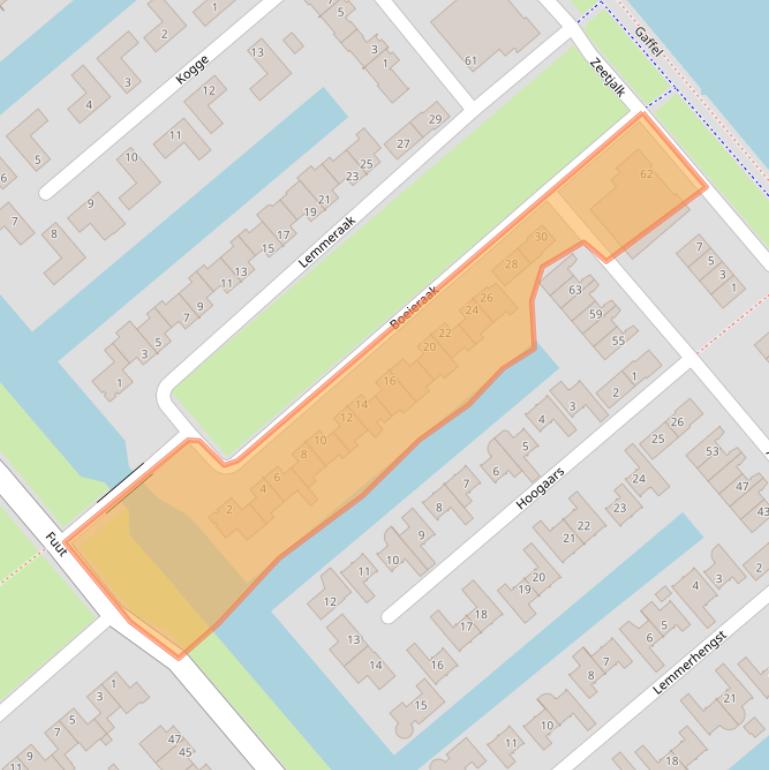 Kaart van postcodegebied 4617GB.