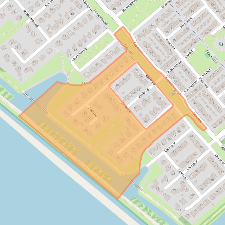 Kaart van postcodegebied 4617JC.