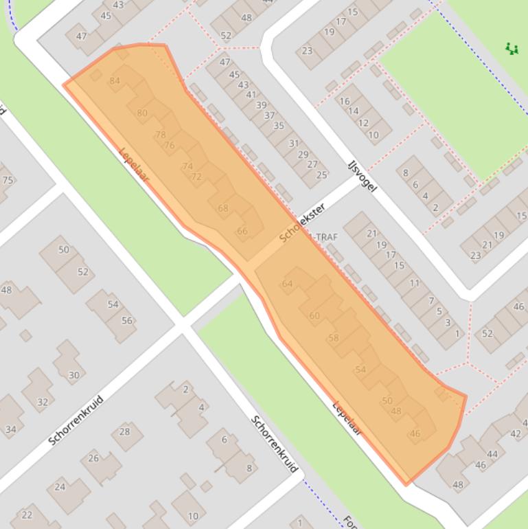 Kaart van postcodegebied 4617JR.