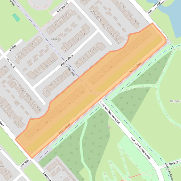 Kaart van postcodegebied 4617KA.