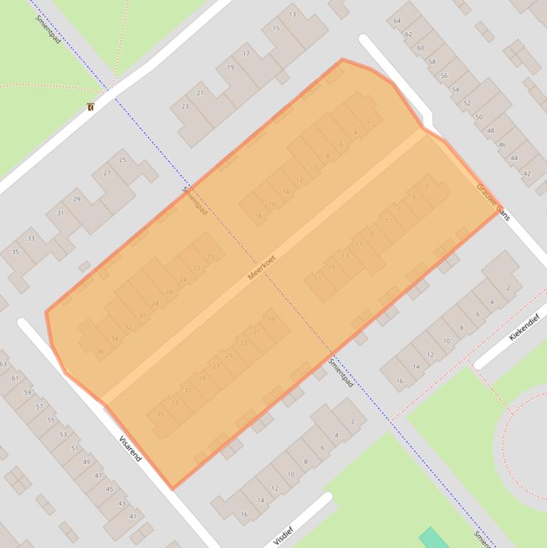 Kaart van postcodegebied 4617KN.