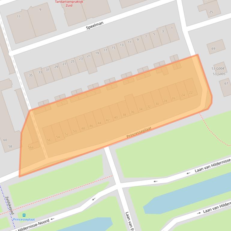 Kaart van postcodegebied 4617LB.