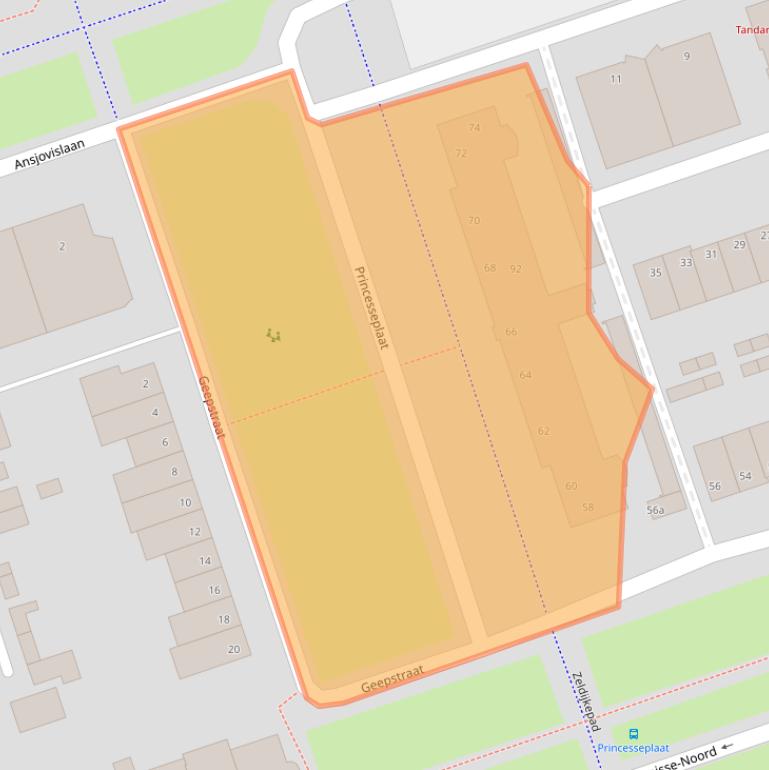 Kaart van postcodegebied 4617LC.