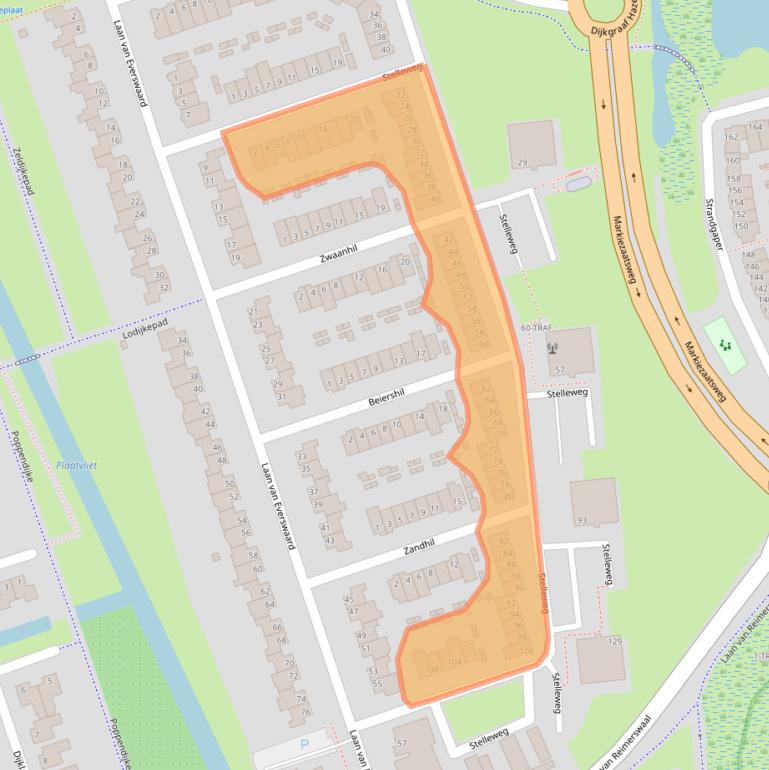 Kaart van postcodegebied 4617LD.