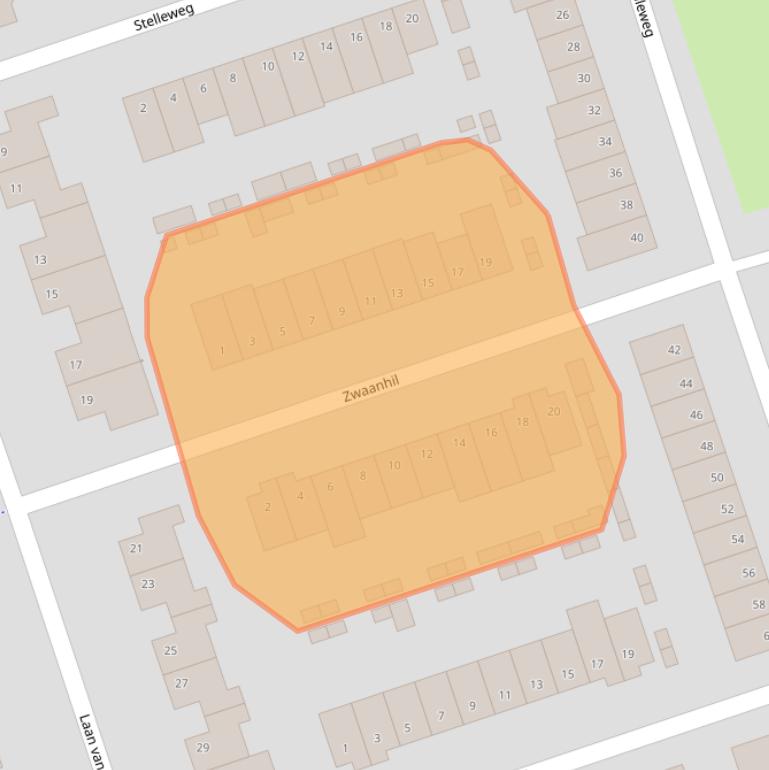 Kaart van postcodegebied 4617LE.