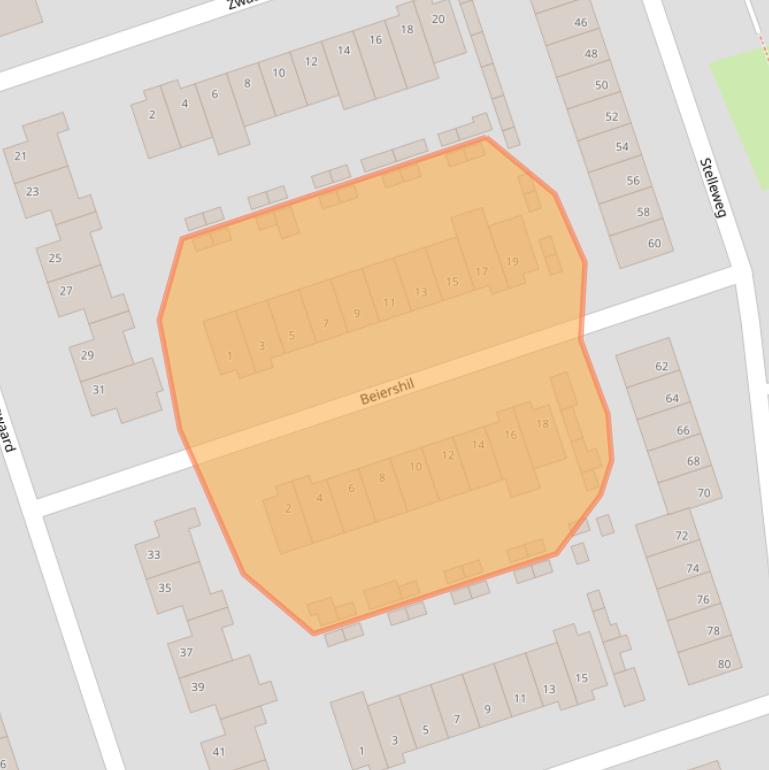 Kaart van postcodegebied 4617LL.