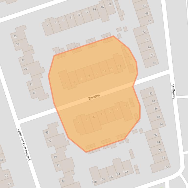 Kaart van postcodegebied 4617LM.