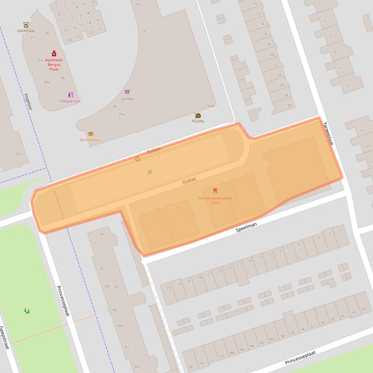 Kaart van postcodegebied 4617LT.