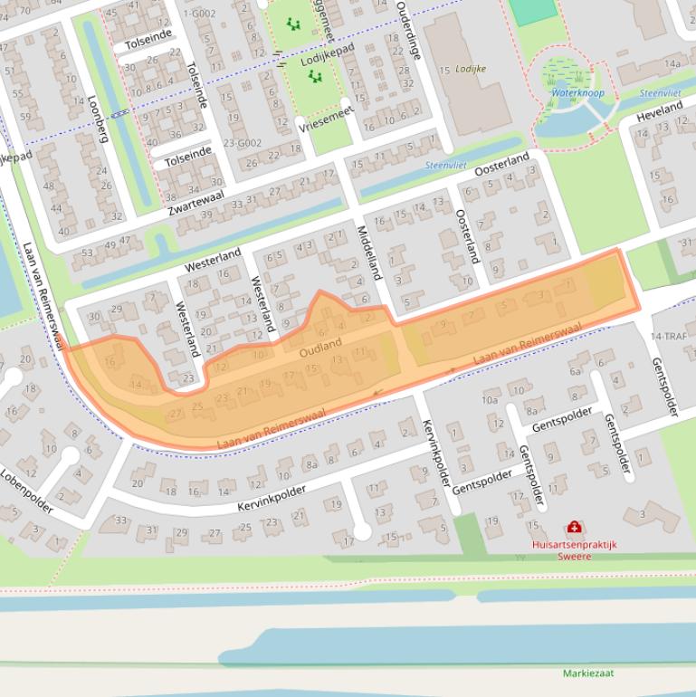 Kaart van postcodegebied 4617ME.