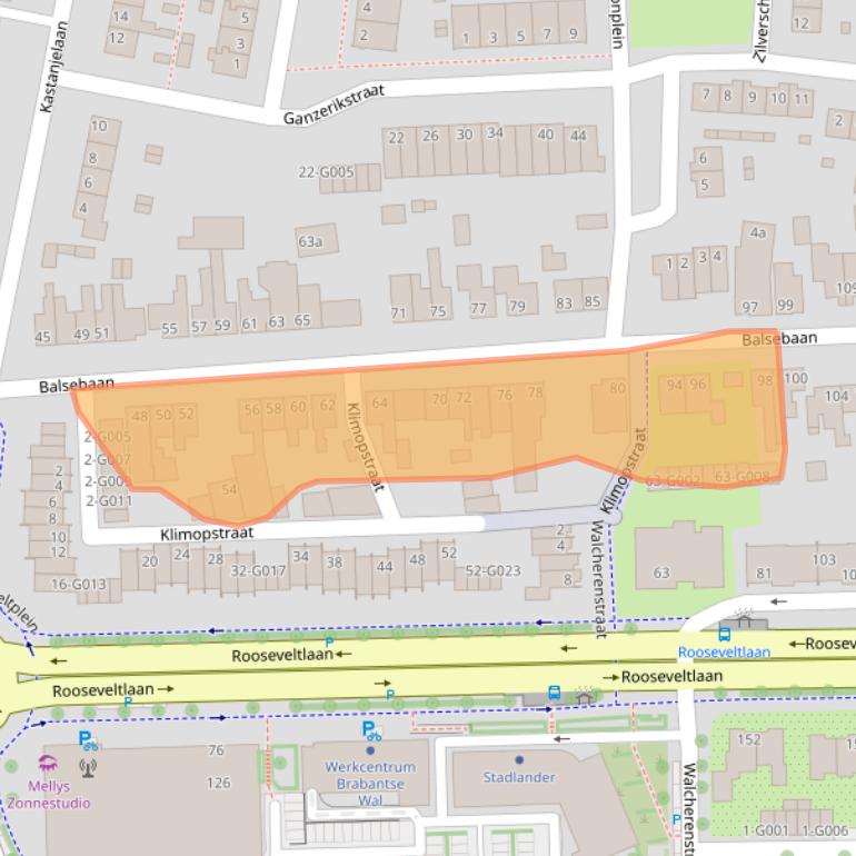 Kaart van postcodegebied 4621AR.