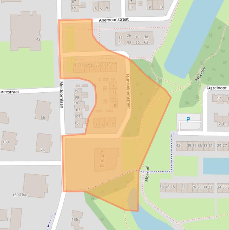 Kaart van postcodegebied 4621AV.