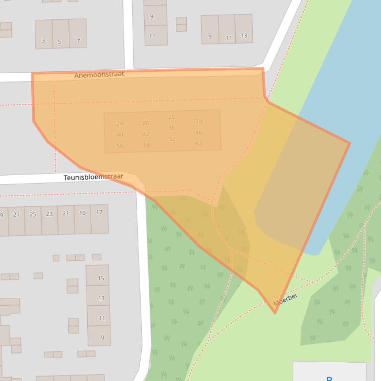 Kaart van postcodegebied 4621AZ.