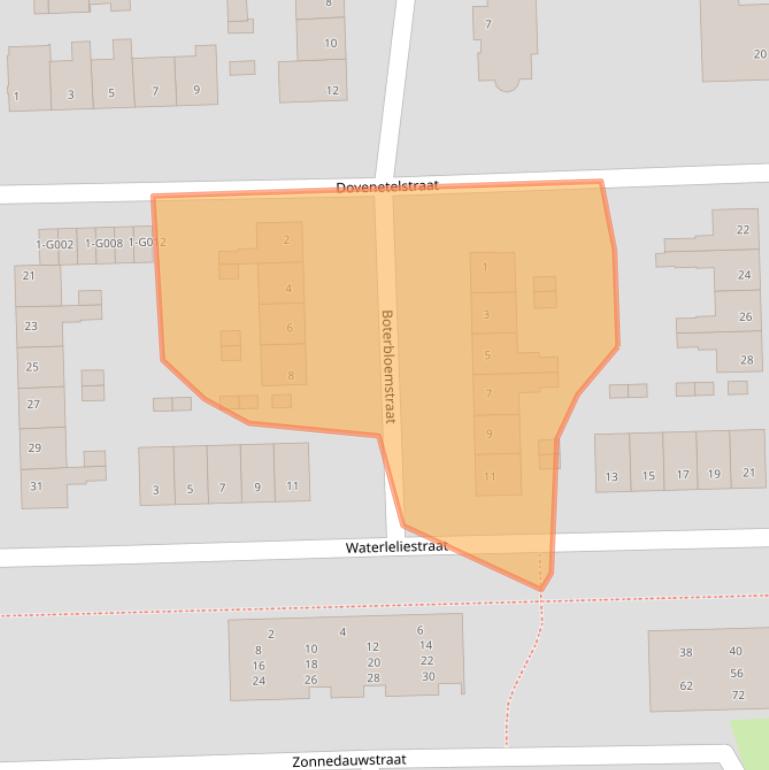 Kaart van postcodegebied 4621BG.