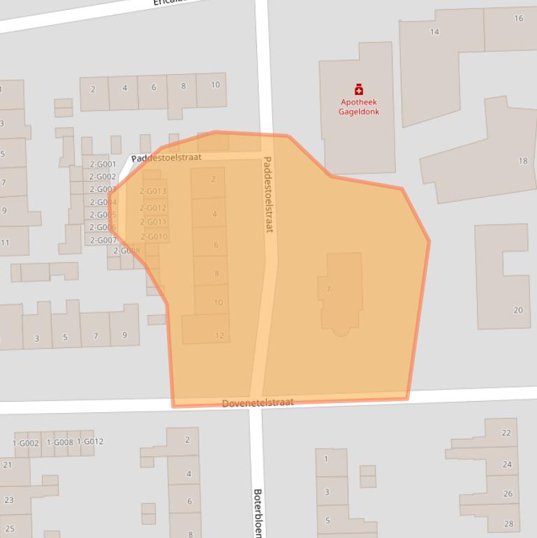 Kaart van postcodegebied 4621BJ.