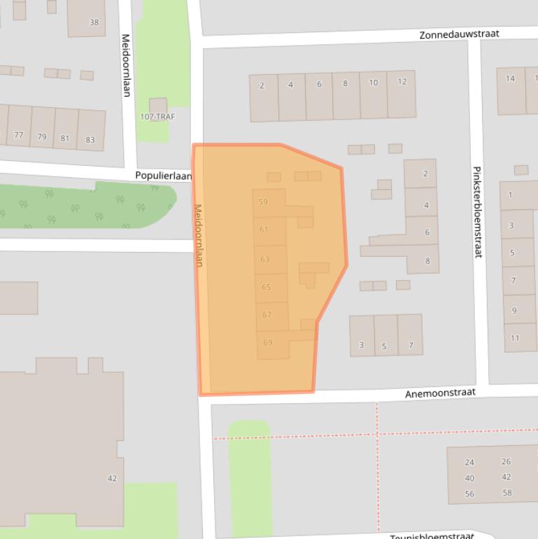 Kaart van postcodegebied 4621BL.