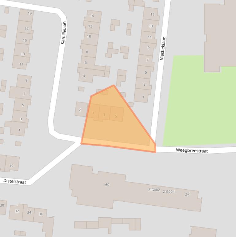 Kaart van postcodegebied 4621BV.