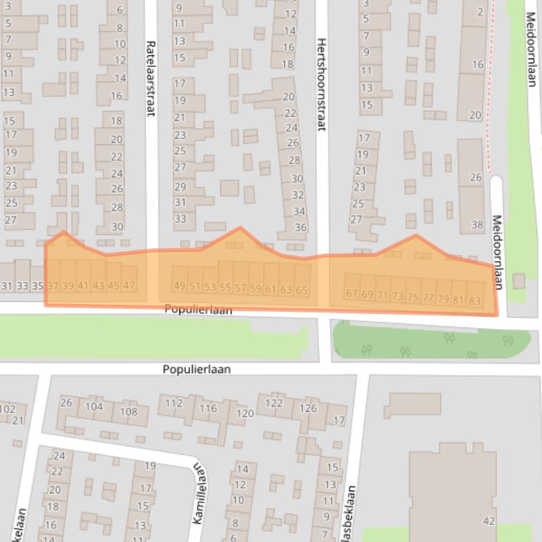 Kaart van postcodegebied 4621CJ.