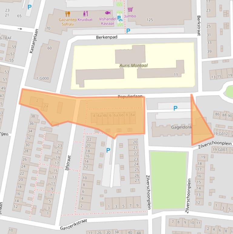 Kaart van postcodegebied 4621CL.