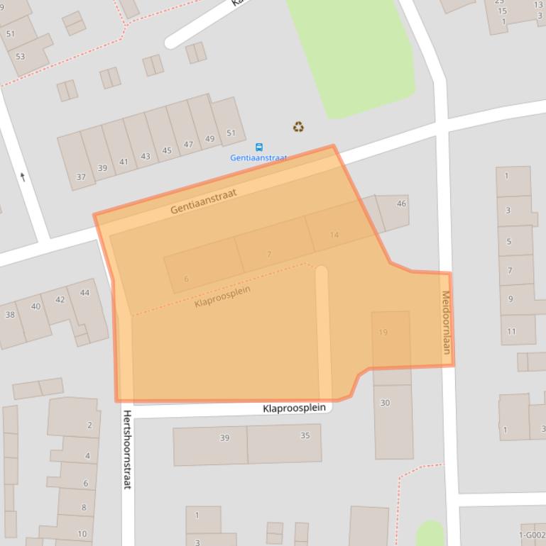 Kaart van postcodegebied 4621CS.