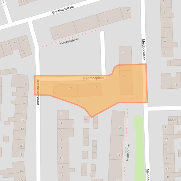 Kaart van postcodegebied 4621CT.